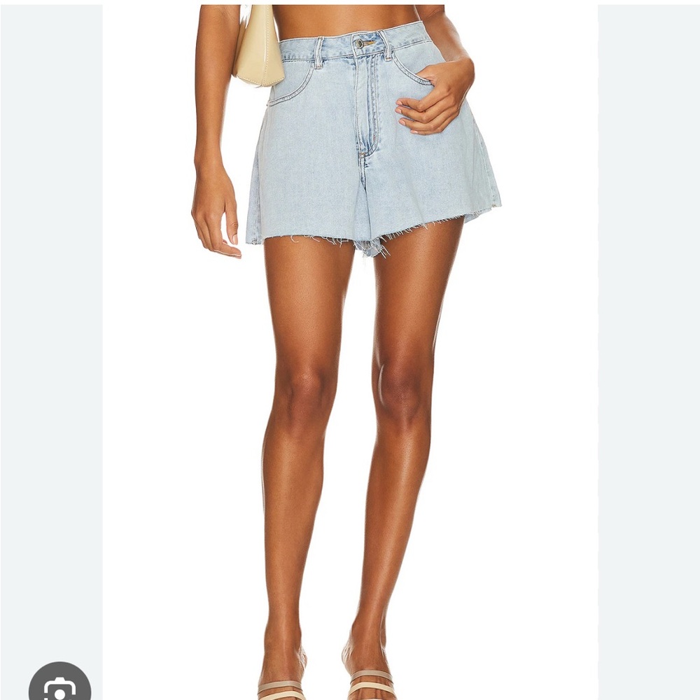 WeWoreWhat Blue Jean Shorts High-Waisted Paper Bag